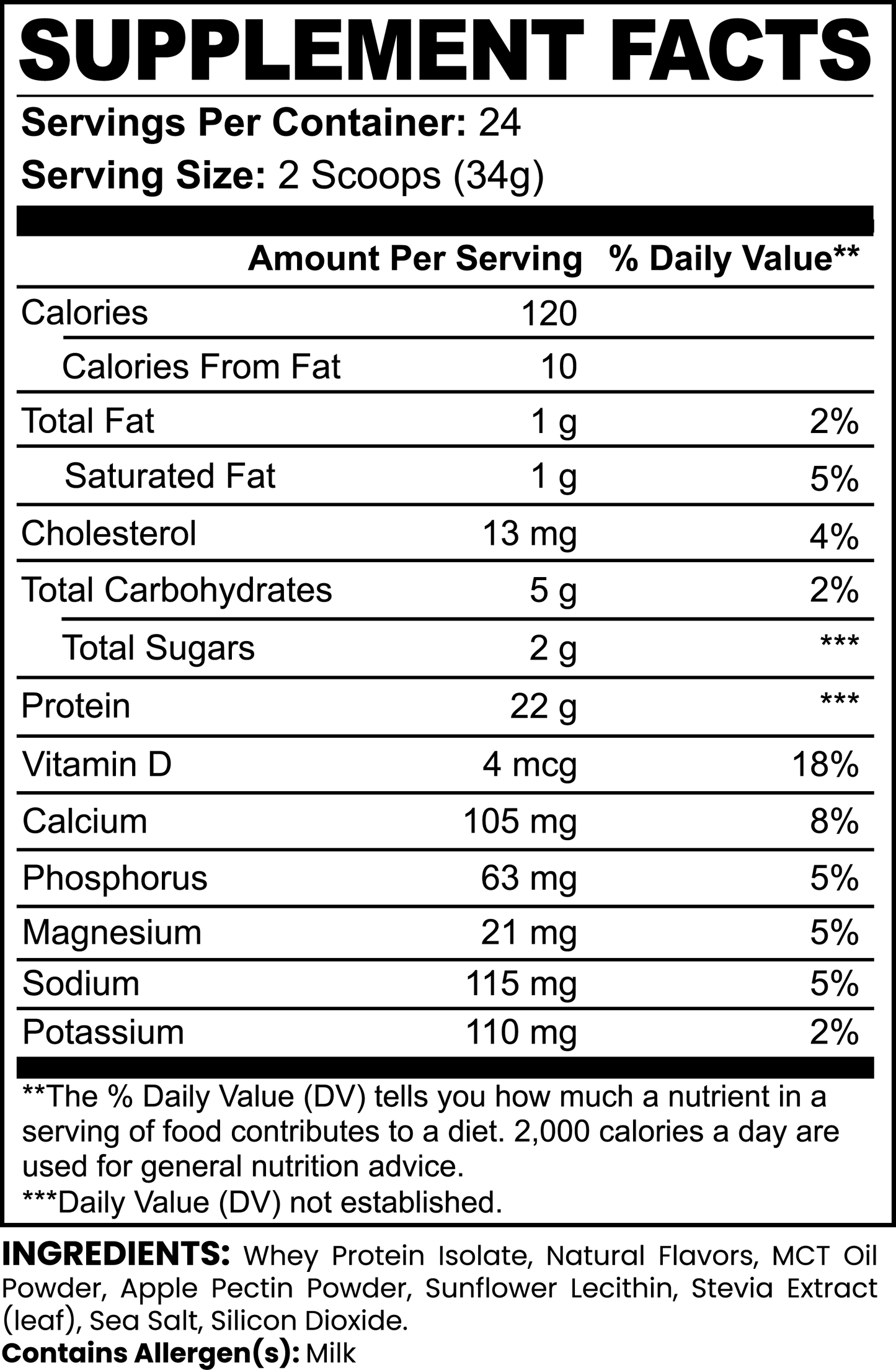 100% Whey Isolate Protein - Vanilla
